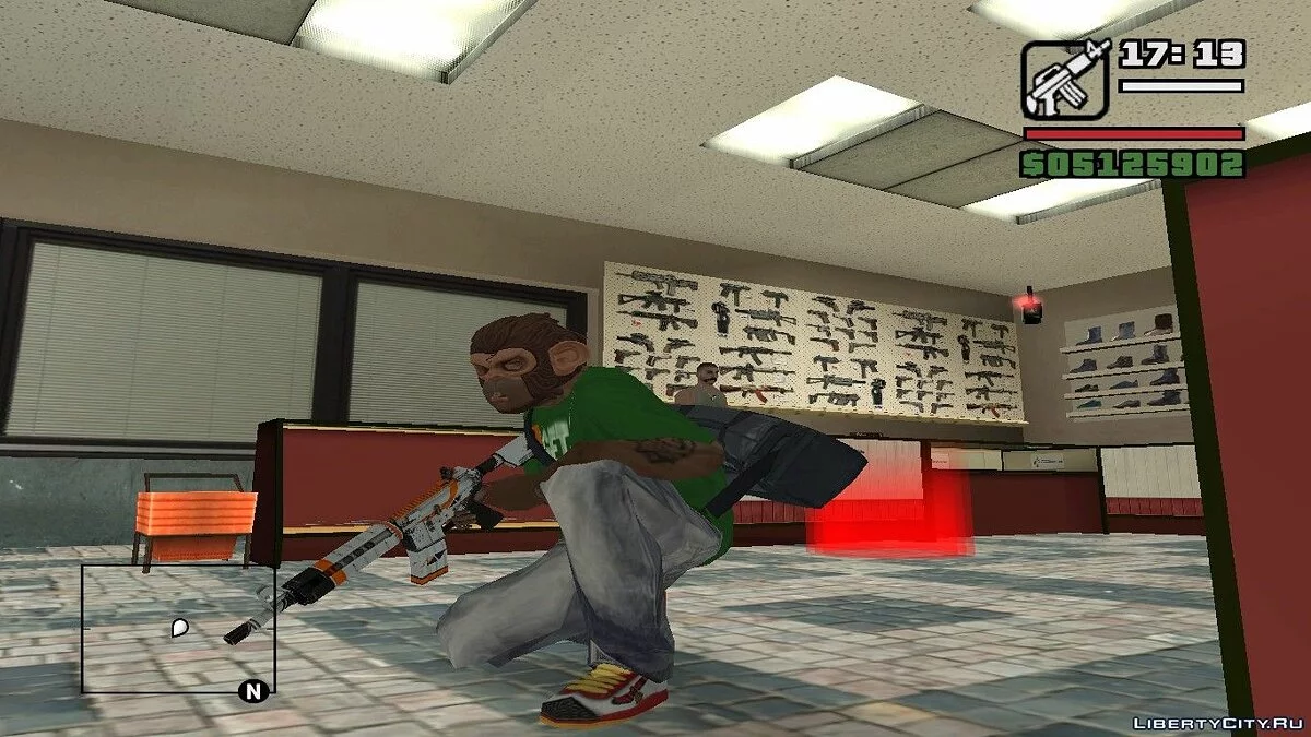 CS:GO 中的 M4A4 ASIIMOV / GTA San Andreas
