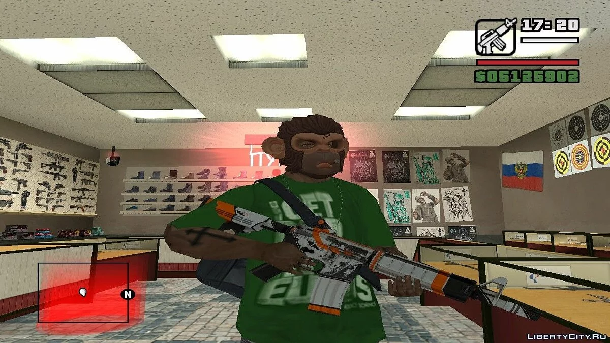 CS:GO 中的 M4A4 ASIIMOV / GTA San Andreas
