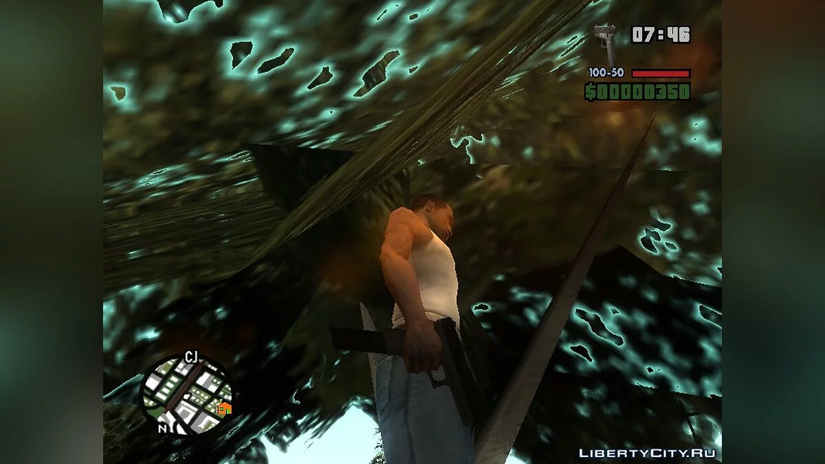 Two weapons from Call of Duty Modern Warfare 2 / GTA San Andreas