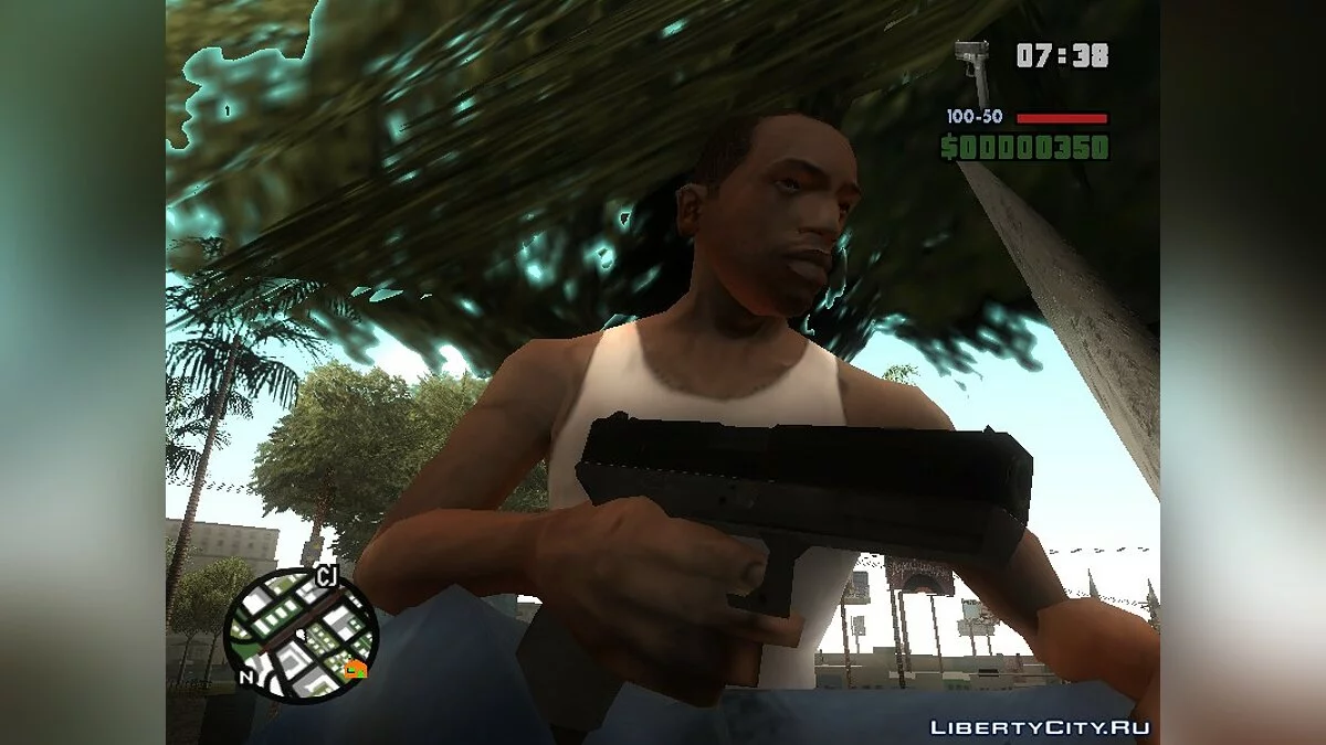 Two weapons from Call of Duty Modern Warfare 2 / GTA San Andreas
