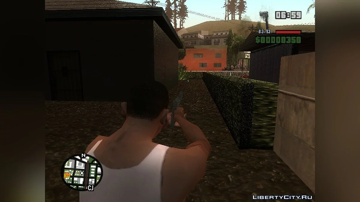 Two weapons from Call of Duty Modern Warfare 2 / GTA San Andreas