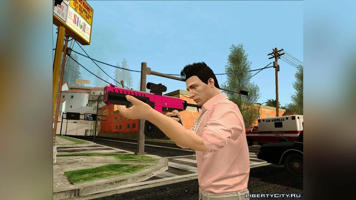 Paquete de Armas Rosadas de GTA V PC para GTA San Andreas / GTA San Andreas