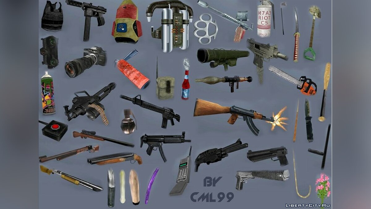 SA] Borderless Colored Weapon Icons (ícones de armas coloridos