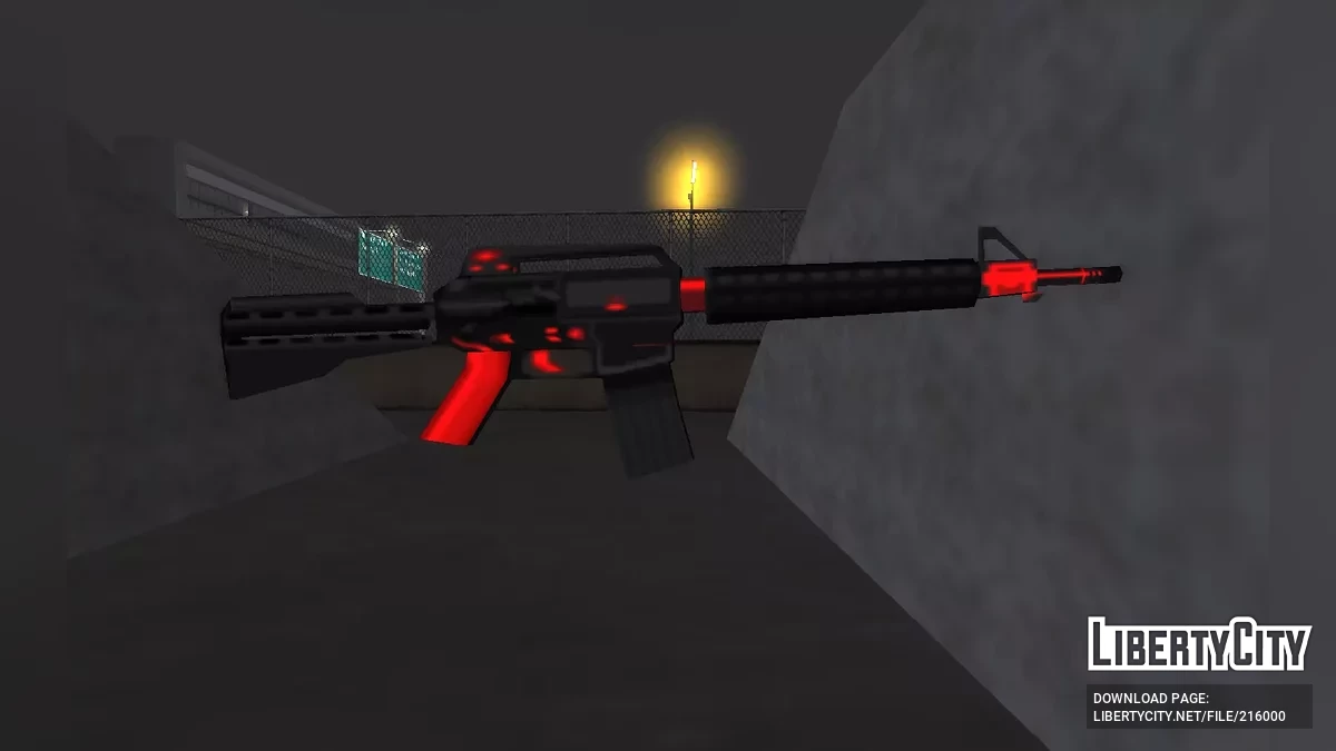 Senjata San Andreas Asli dengan Pewarnaan Hitam dan Hijau/Merah / GTA San Andreas