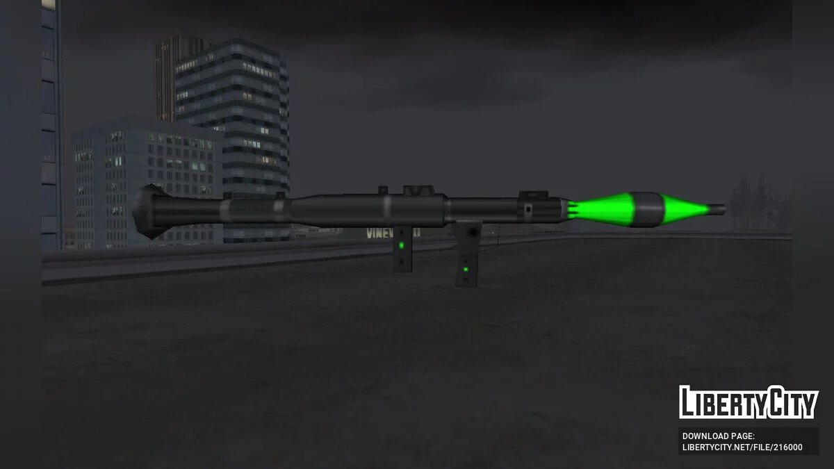 Senjata San Andreas Asli dengan Pewarnaan Hitam dan Hijau/Merah / GTA San Andreas