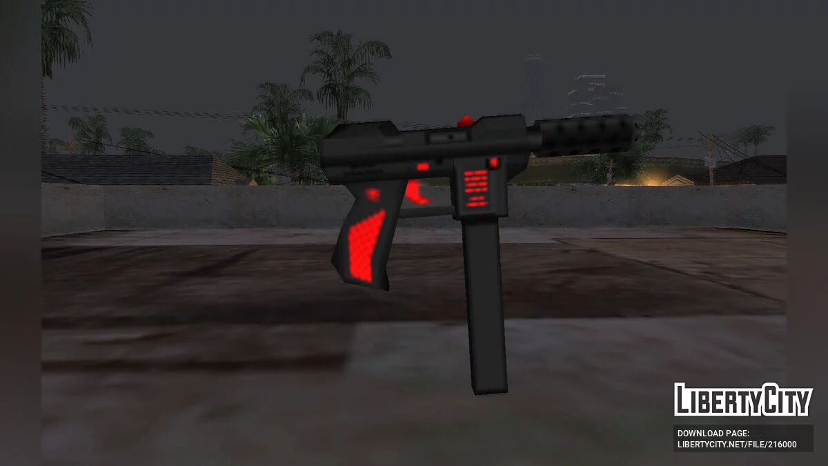 Senjata San Andreas Asli dengan Pewarnaan Hitam dan Hijau/Merah / GTA San Andreas