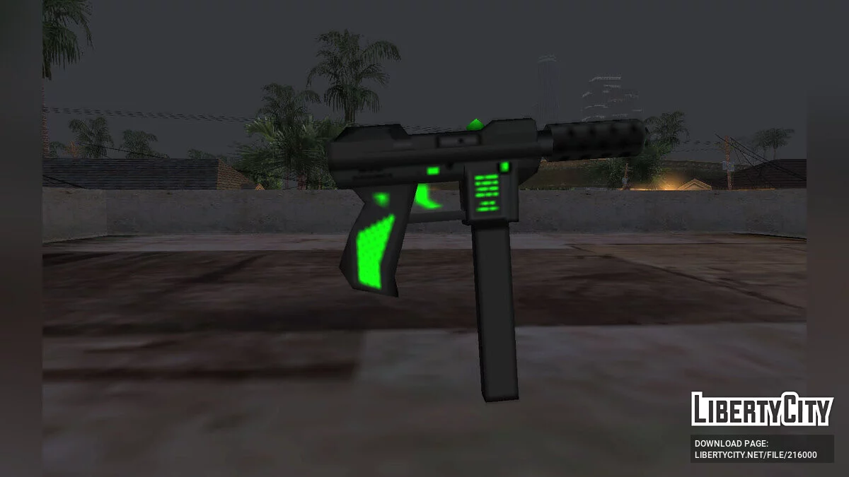 Senjata San Andreas Asli dengan Pewarnaan Hitam dan Hijau/Merah / GTA San Andreas