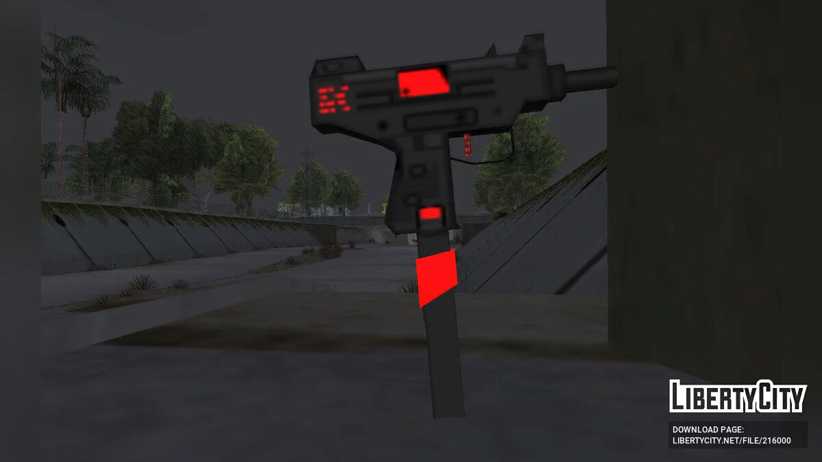 Senjata San Andreas Asli dengan Pewarnaan Hitam dan Hijau/Merah / GTA San Andreas