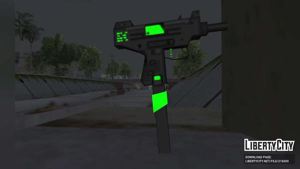 Senjata San Andreas Asli dengan Pewarnaan Hitam dan Hijau/Merah / GTA San Andreas
