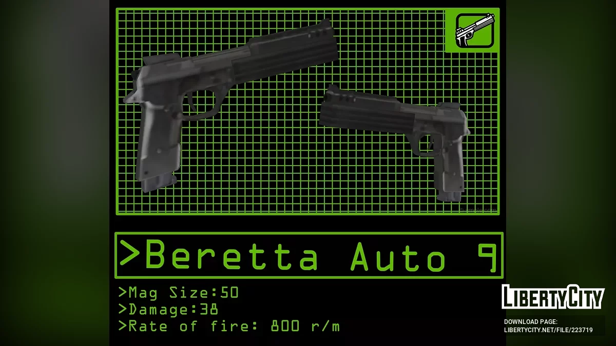 Beretta 93R AUTO 9 [Robocop] / GTA San Andreas