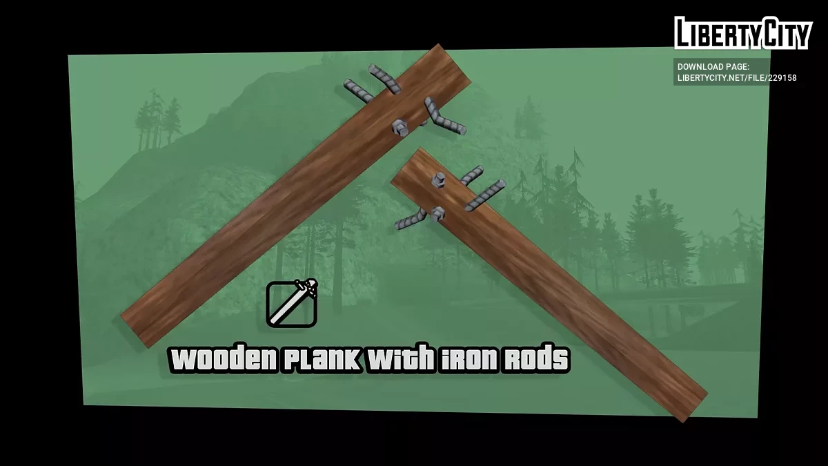 Prancha de madeira com barras de ferro / GTA San Andreas