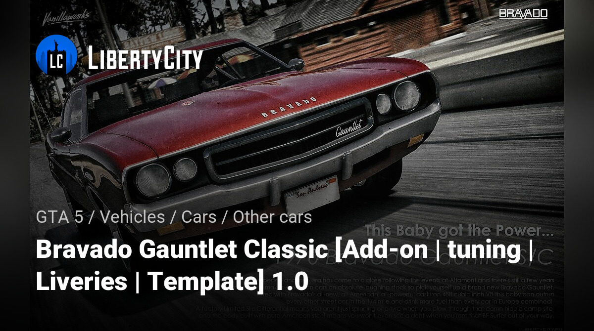 GTA San Andreas GTA V: Bravado Gauntlet Classic v2.0 Mod