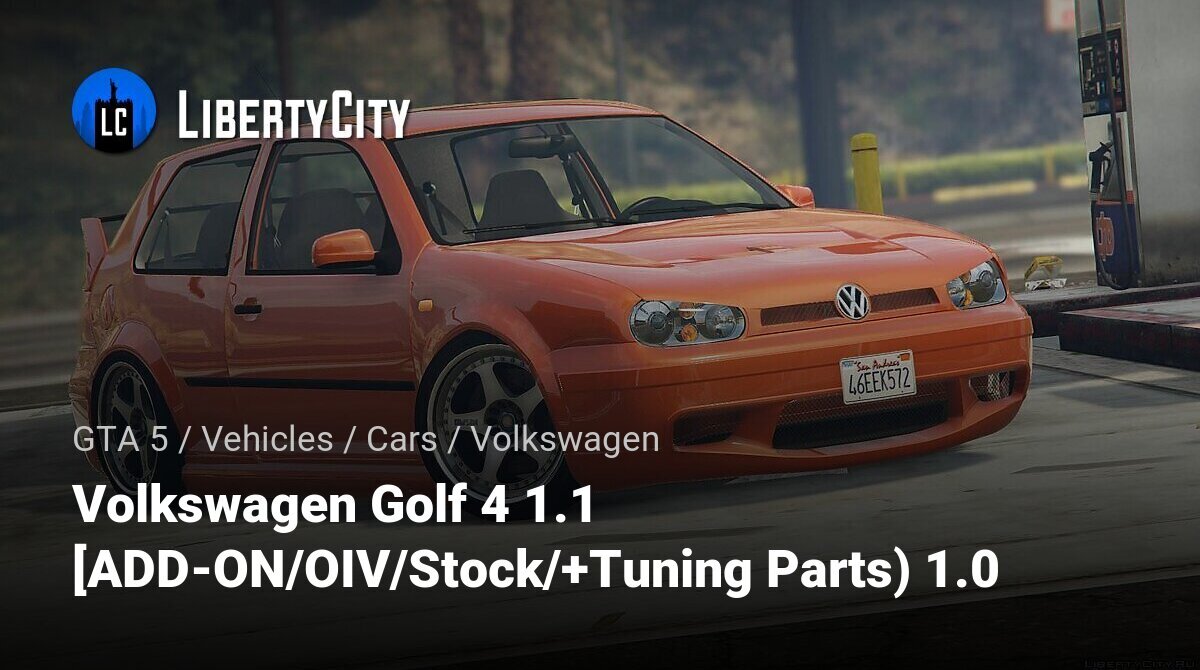 Download Volkswagen Golf 4 1.0 [ADD-ON/Stock/+Tuning Parts] for GTA 5