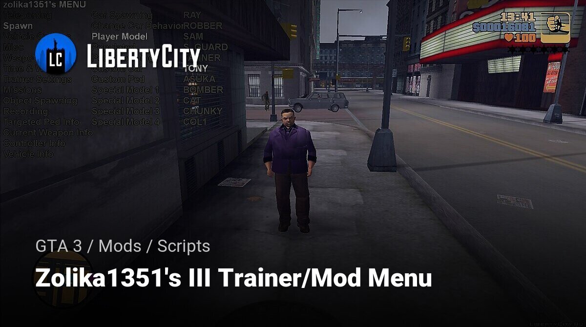 Download Mod menu / In-game trainer for GTA 3