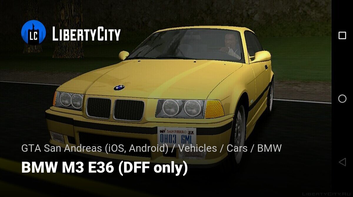 Download BMW M3 E36 (DFF only) for GTA San Andreas (iOS, Android)