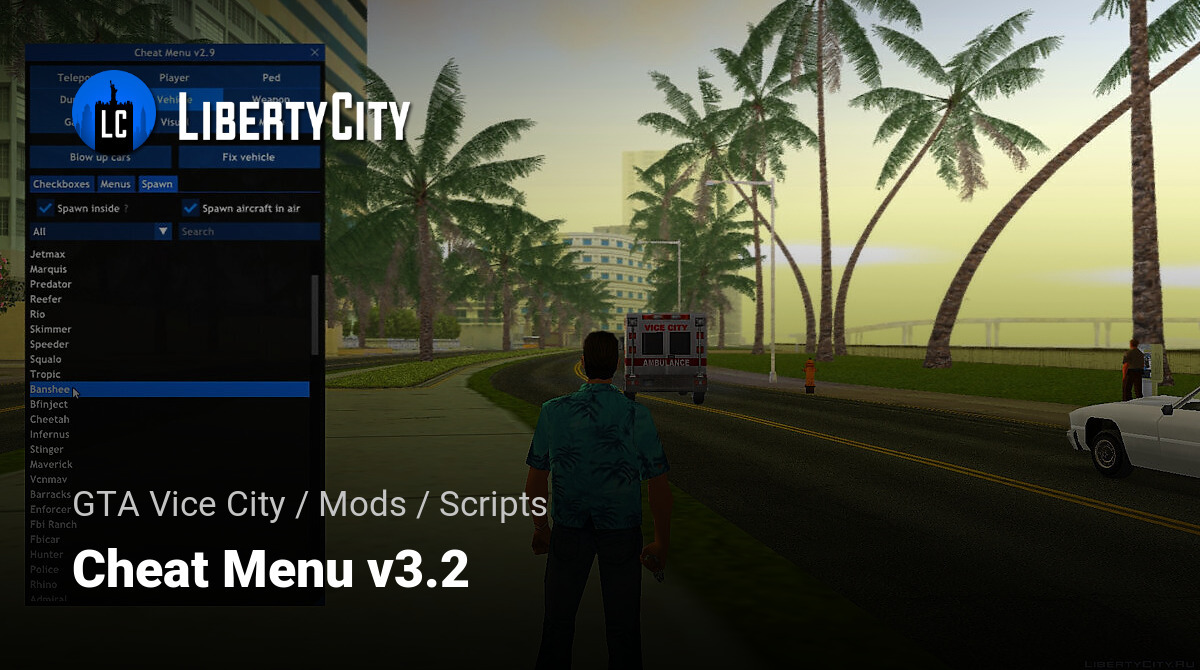 Cheat Menu v3.2 for GTA Vice City