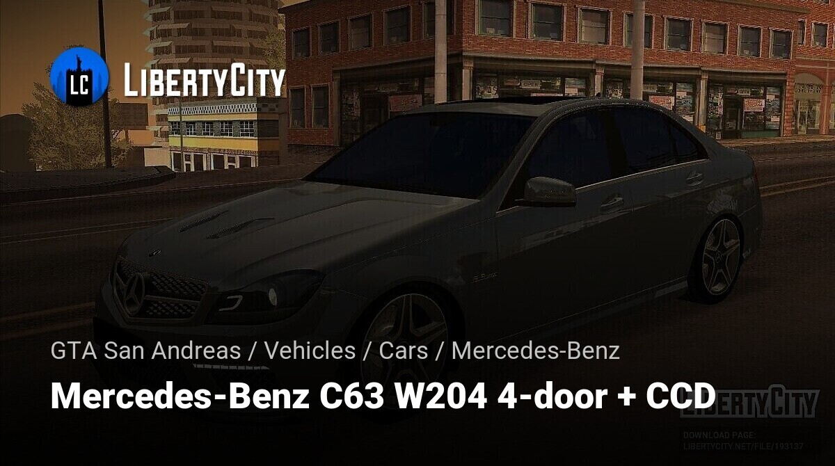 Download Mercedes-Benz C63 W204 4-door + CCD for GTA San Andreas